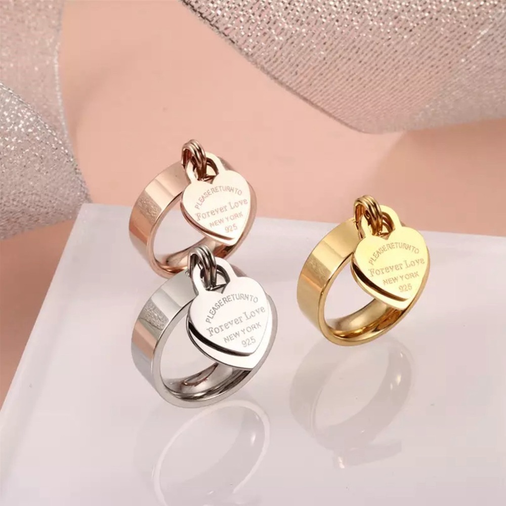 Stainless Steel heart dangle ring